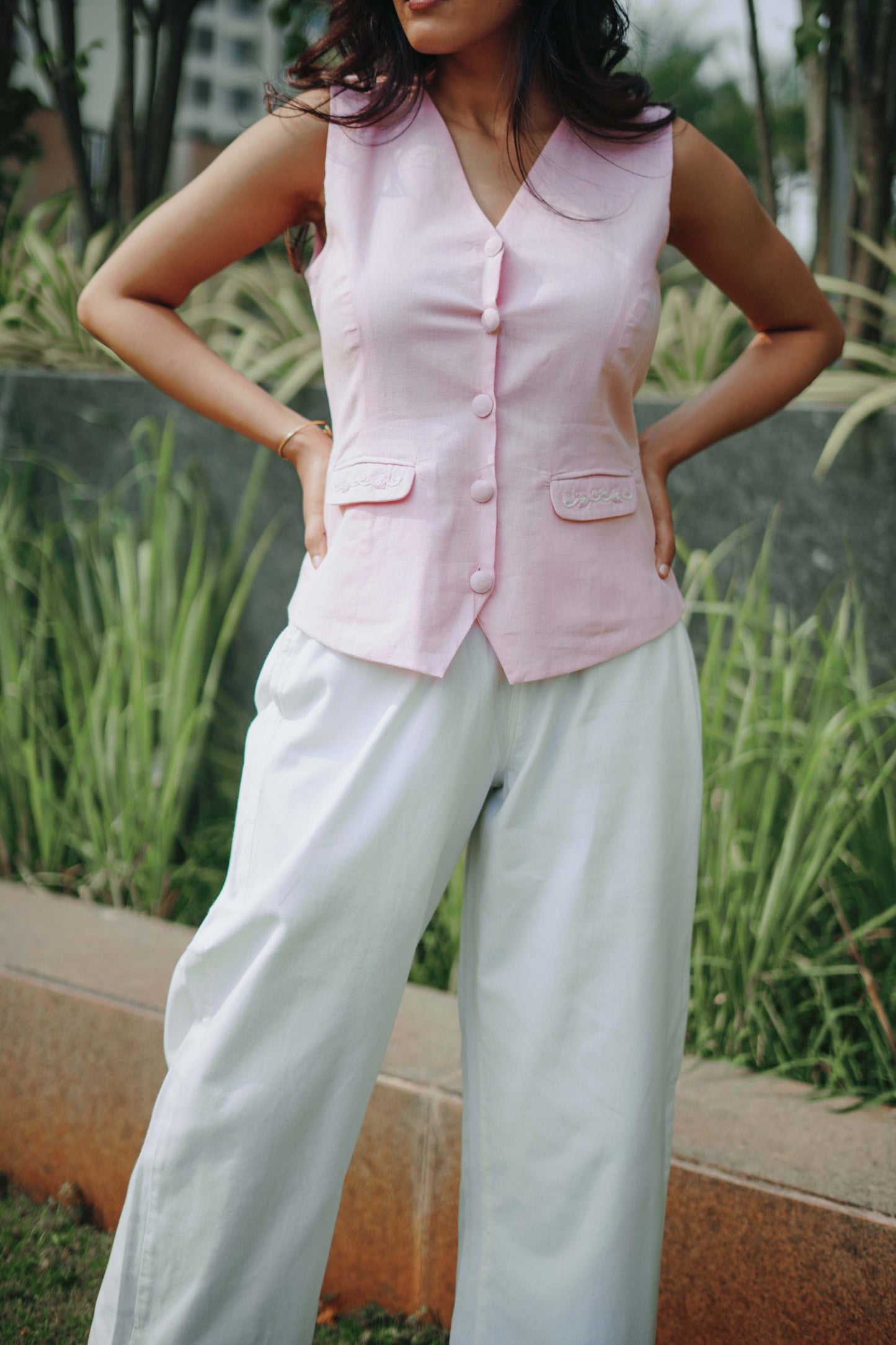 Kashida Waist Coat - Pink