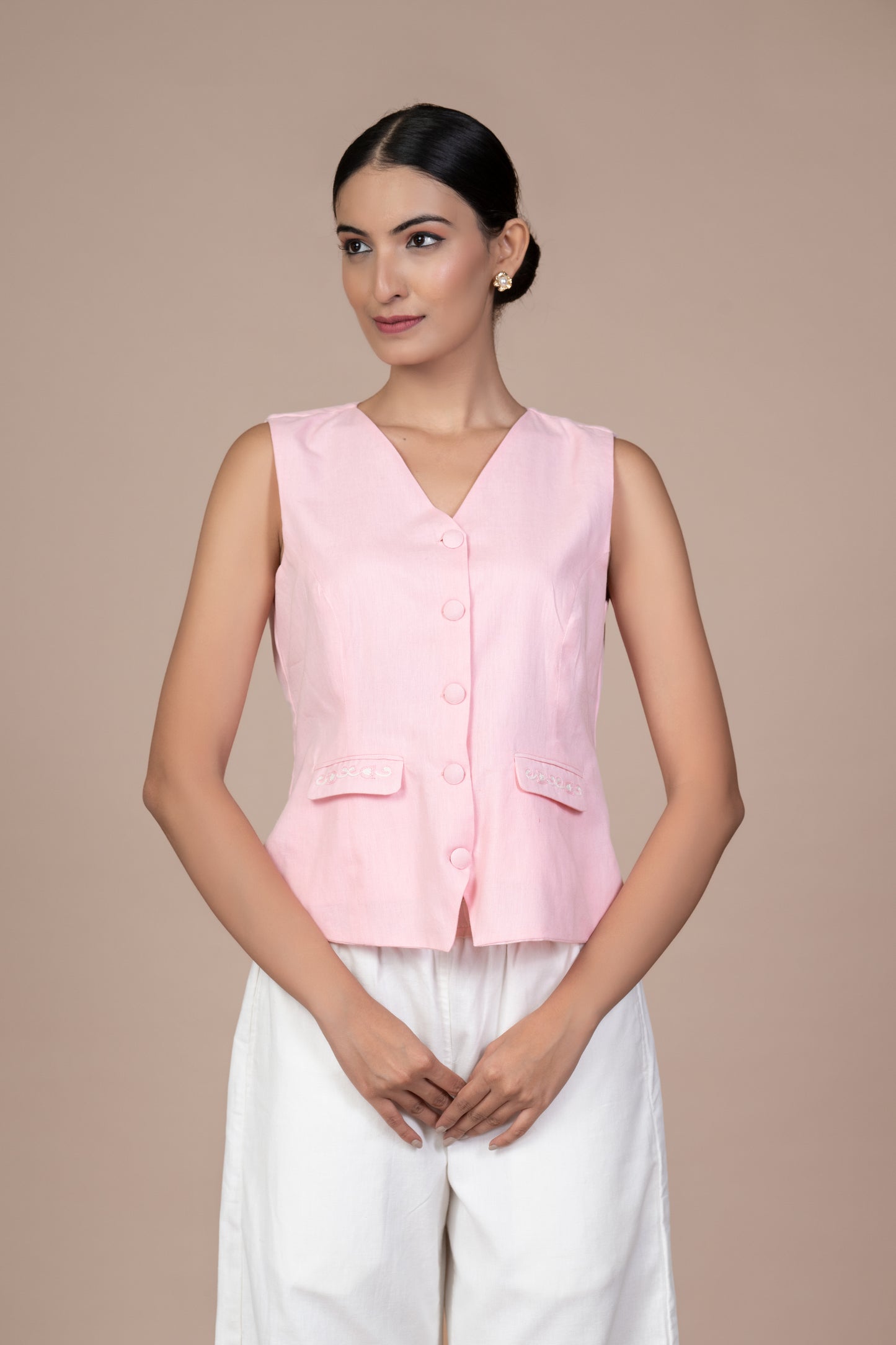 Kashida Waist Coat - Pink
