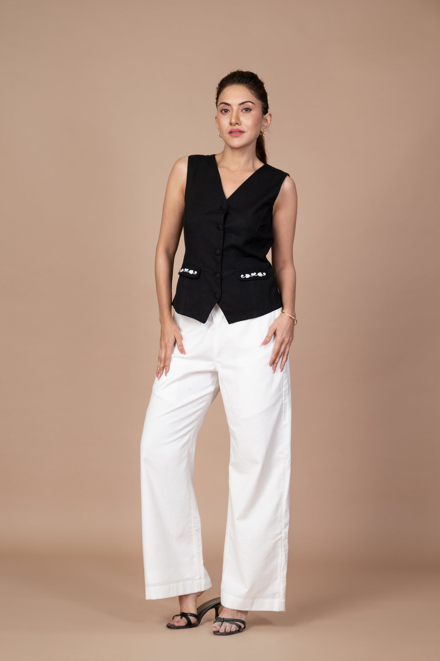 Kashida Waist Coat - Black