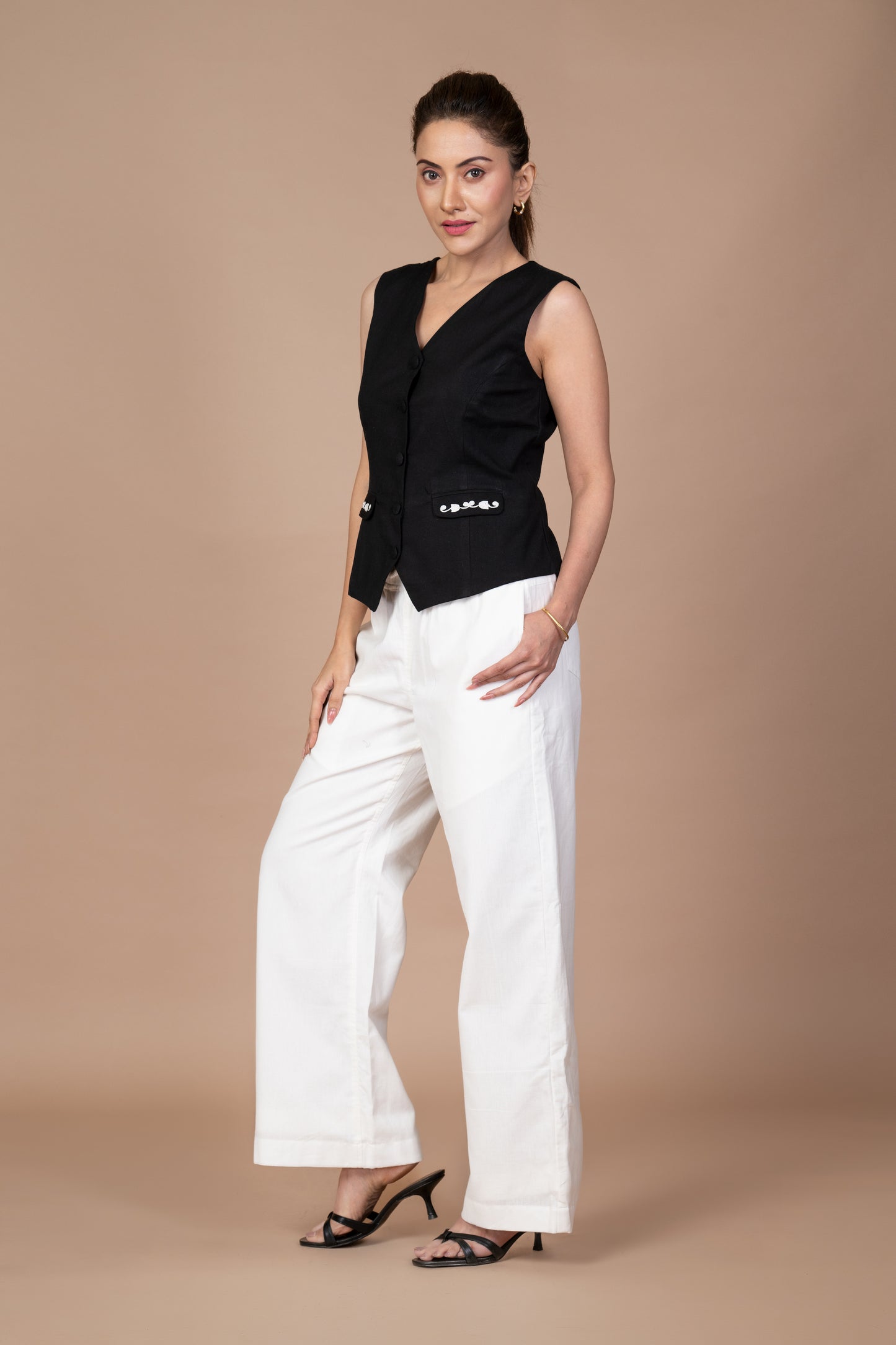 Kashida Waist Coat - Black
